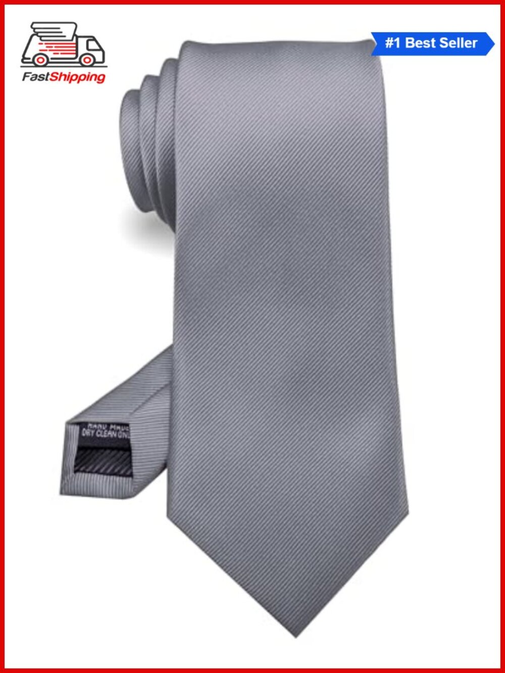 Solid Color Tie Formal Necktie for Men, Gift Box, 58" Long
